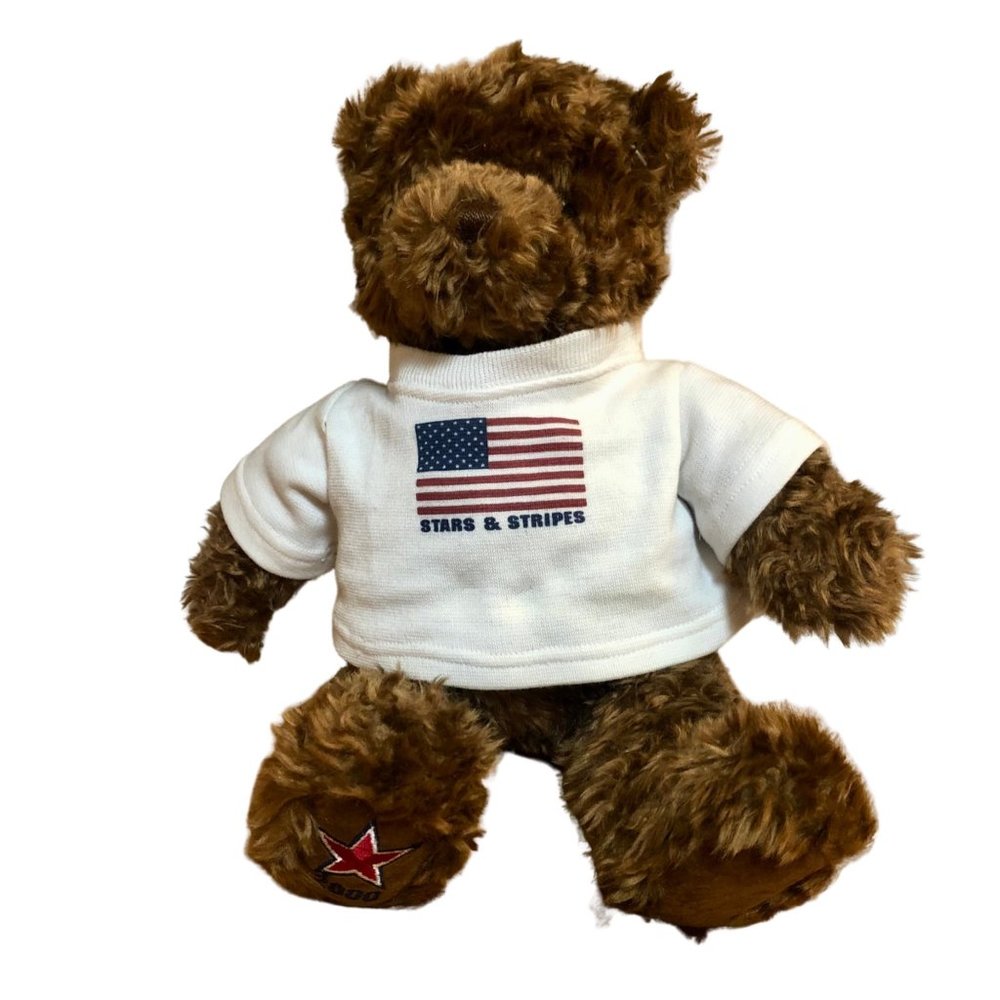 GUND Limited Edition 2000 Stars & Stripes Brown Plush Bear